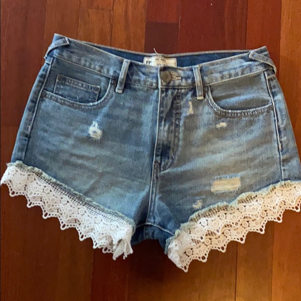 Free People High Waisted Denim Shorts